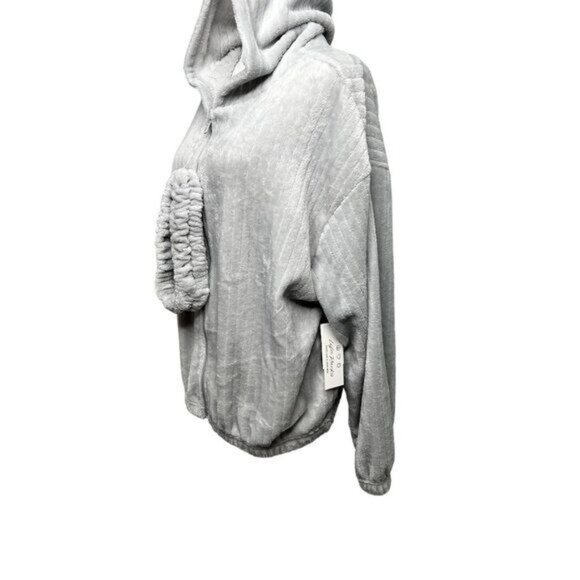 Life Rocks Gray Hooded Zip-Up Jacket With Headband Accessory Size XL - Picture 3 of 14